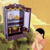 Beautiful 4-Frame Pooja Stand for Home Decor and Worship